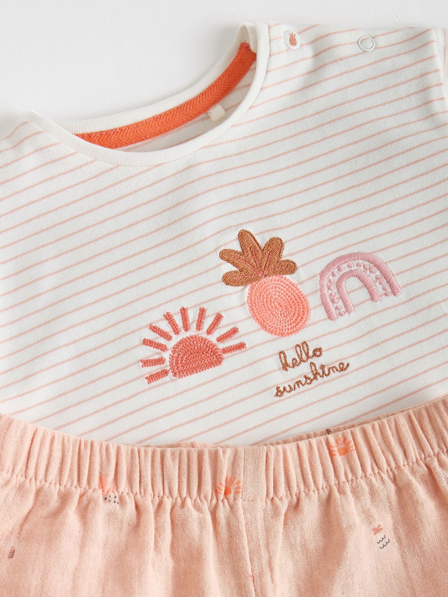 Ecru Short Sleeve Baby Tops and Wide Leg Leggings Set 2 Piece (0mths-2yrs) image 8