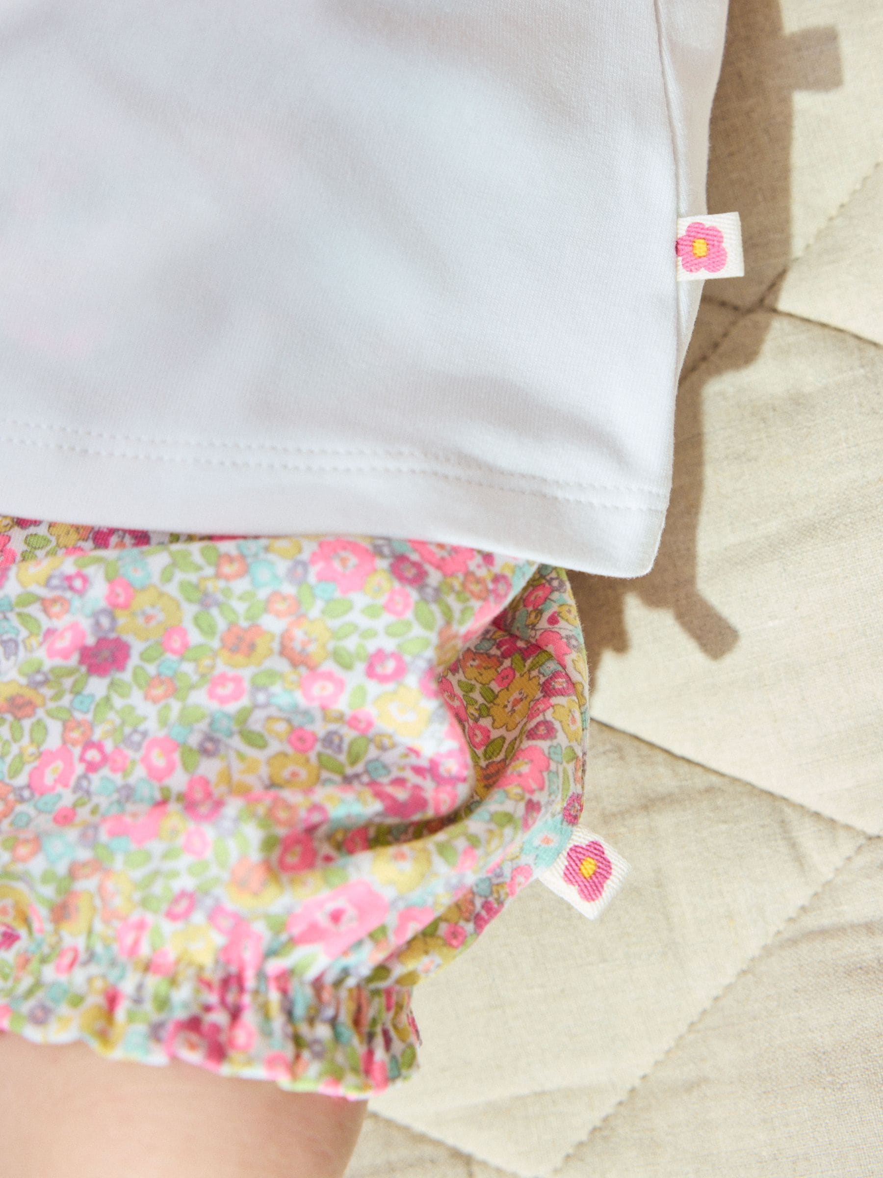 White Bunny Short Sleeve Baby Top and Short Set 2 Piece (0mths-2yrs) image 4