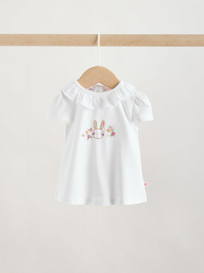 White Bunny Short Sleeve Baby Top and Short Set 2 Piece (0mths-2yrs) image 8