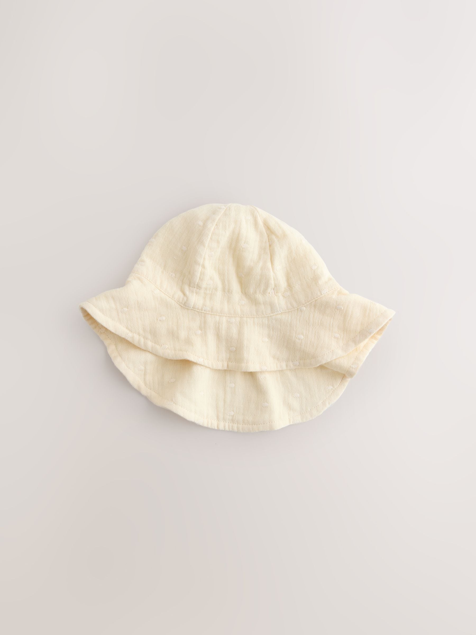Pink and Beige Woven Baby Bucket Hats 2 Pack (0mths-2yrs) image 2
