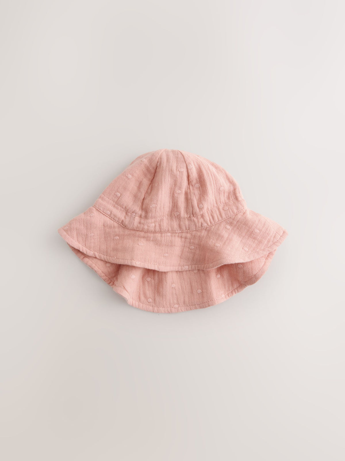 Pink and Beige Woven Baby Bucket Hats 2 Pack (0mths-2yrs) image 3