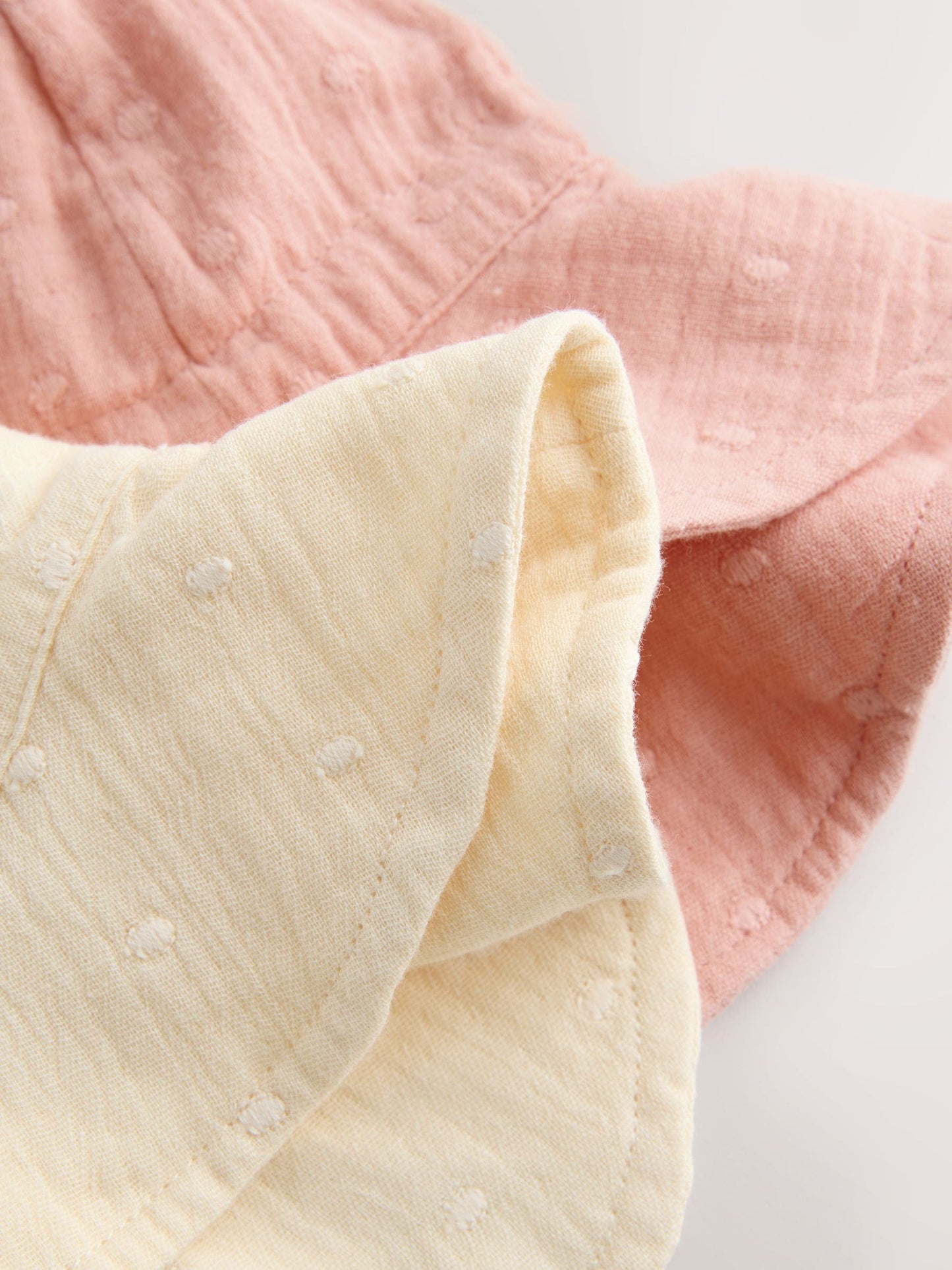 Pink and Beige Woven Baby Bucket Hats 2 Pack (0mths-2yrs) image 4