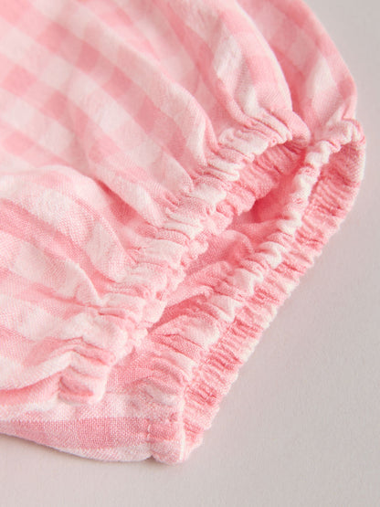 White Pink Bunny Short Sleeve Baby Tops and Wide Leg Leggings Set 2 Piece (0mths-2yrs) image 4