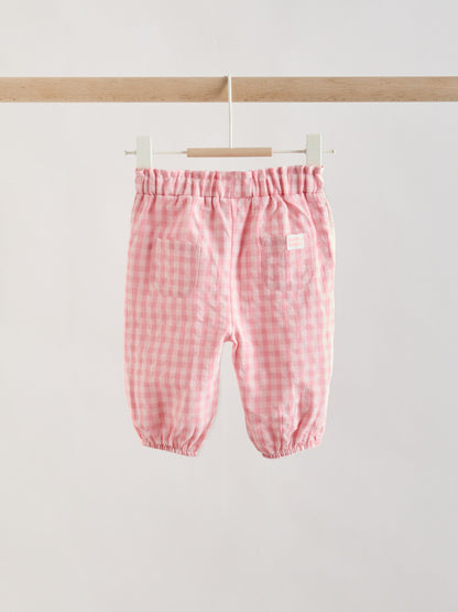 White Pink Bunny Short Sleeve Baby Tops and Wide Leg Leggings Set 2 Piece (0mths-2yrs) image 6