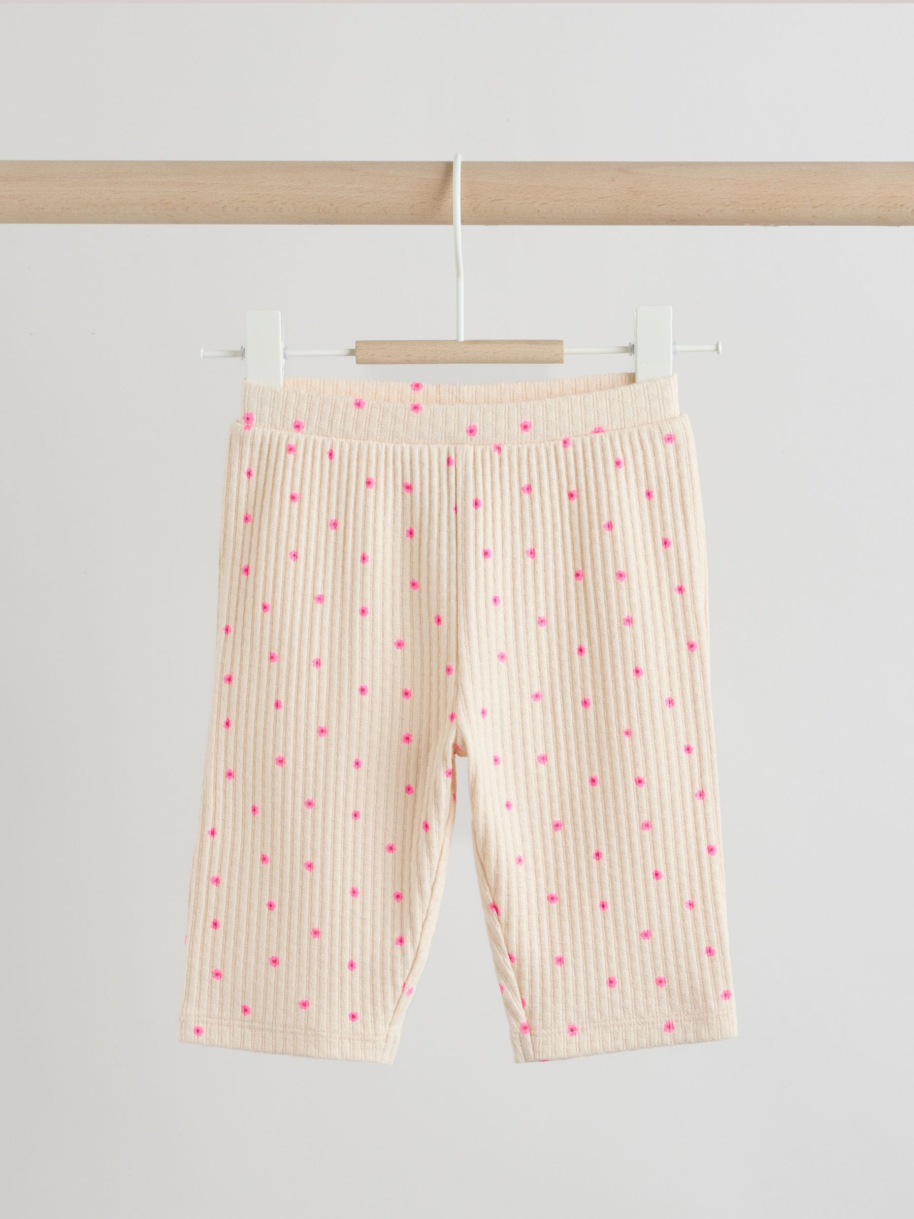 Pink Flower Rib Baby Top And Wide Leg Trousers Set 2 Piece (0mths-2yrs) image 4