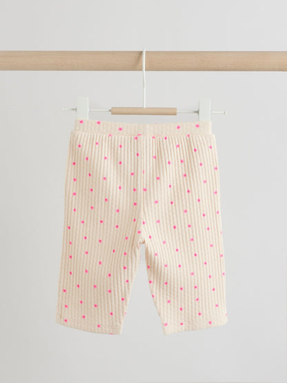 Pink Flower Rib Baby Top And Wide Leg Trousers Set 2 Piece (0mths-2yrs) image 6