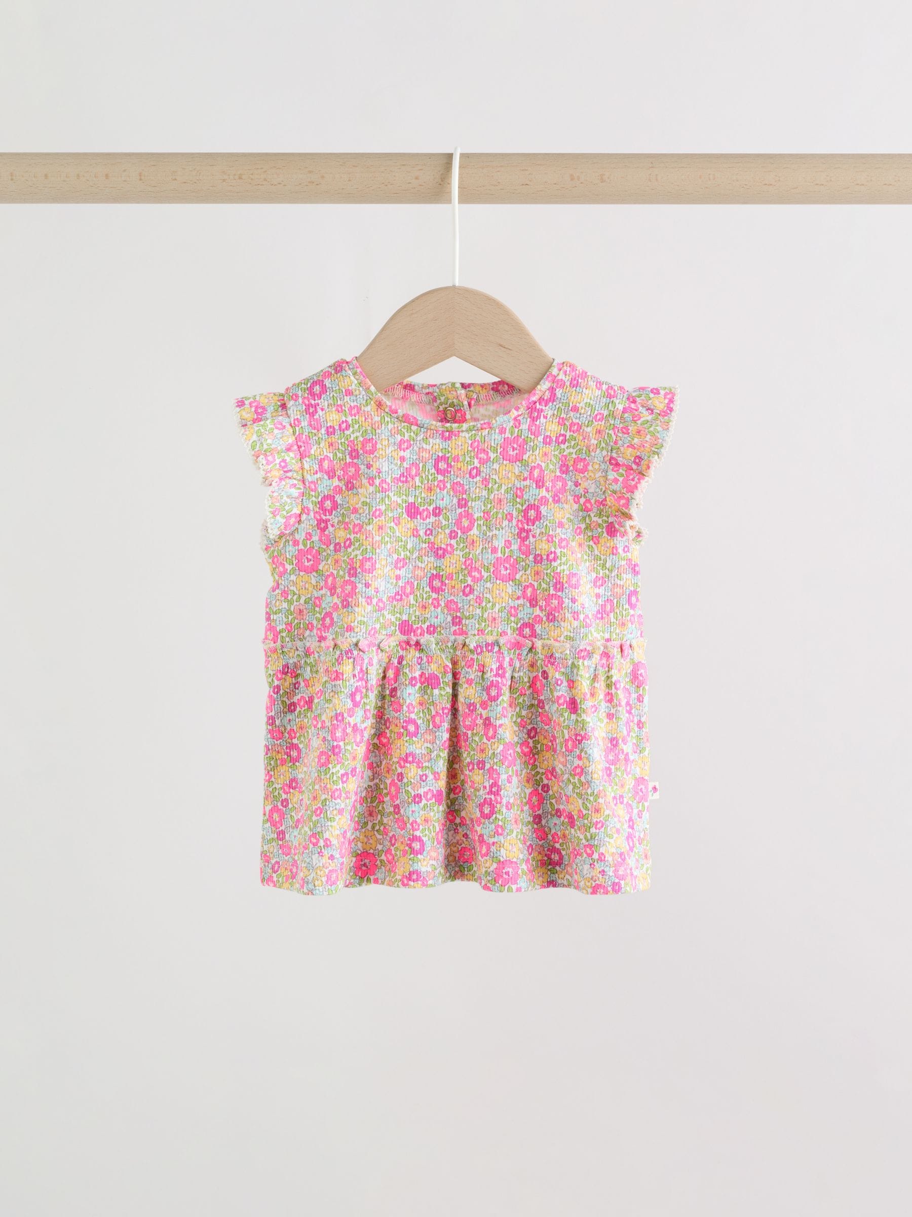 Pink Flower Rib Top and Leggings Baby Set 2 Piece (0mths-2yrs) image 5