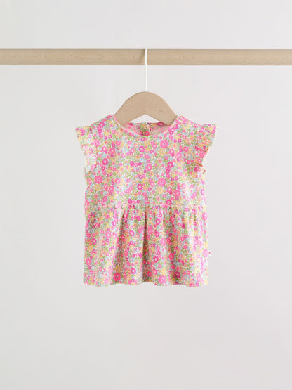 Pink Flower Rib Top and Leggings Baby Set 2 Piece (0mths-2yrs) image 5