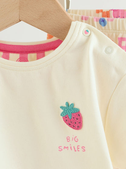 White Berry Short Sleeve Baby Top and Leggings 2 Piece Set (0mths-2yrs) image 7