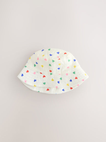 White/Blue Baby Bucket Hats 2 Pack (0mths-2yrs) image 2