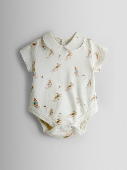 JoJo Maman Bébé Blue Peter Rabbit™ Cheesecloth Dungaree & Body Set image 3
