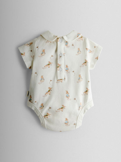 JoJo Maman Bébé Blue Peter Rabbit™ Cheesecloth Dungaree & Body Set image 4