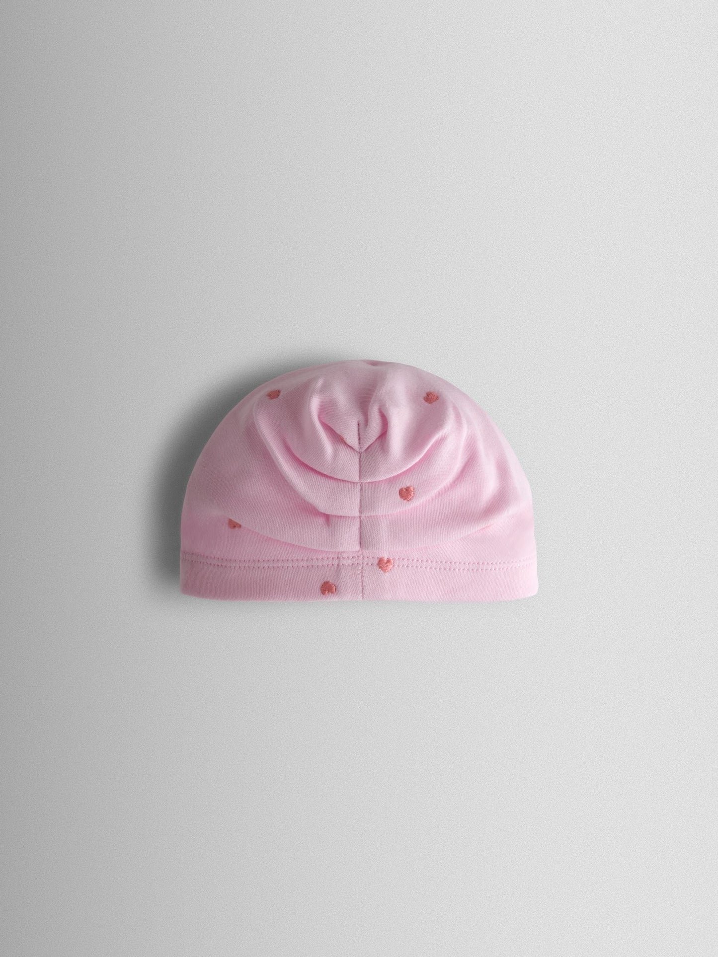JoJo Maman Bébé Pink Heart Embroidered Cotton Footed Sleepsuit and Bonnet Set image 5