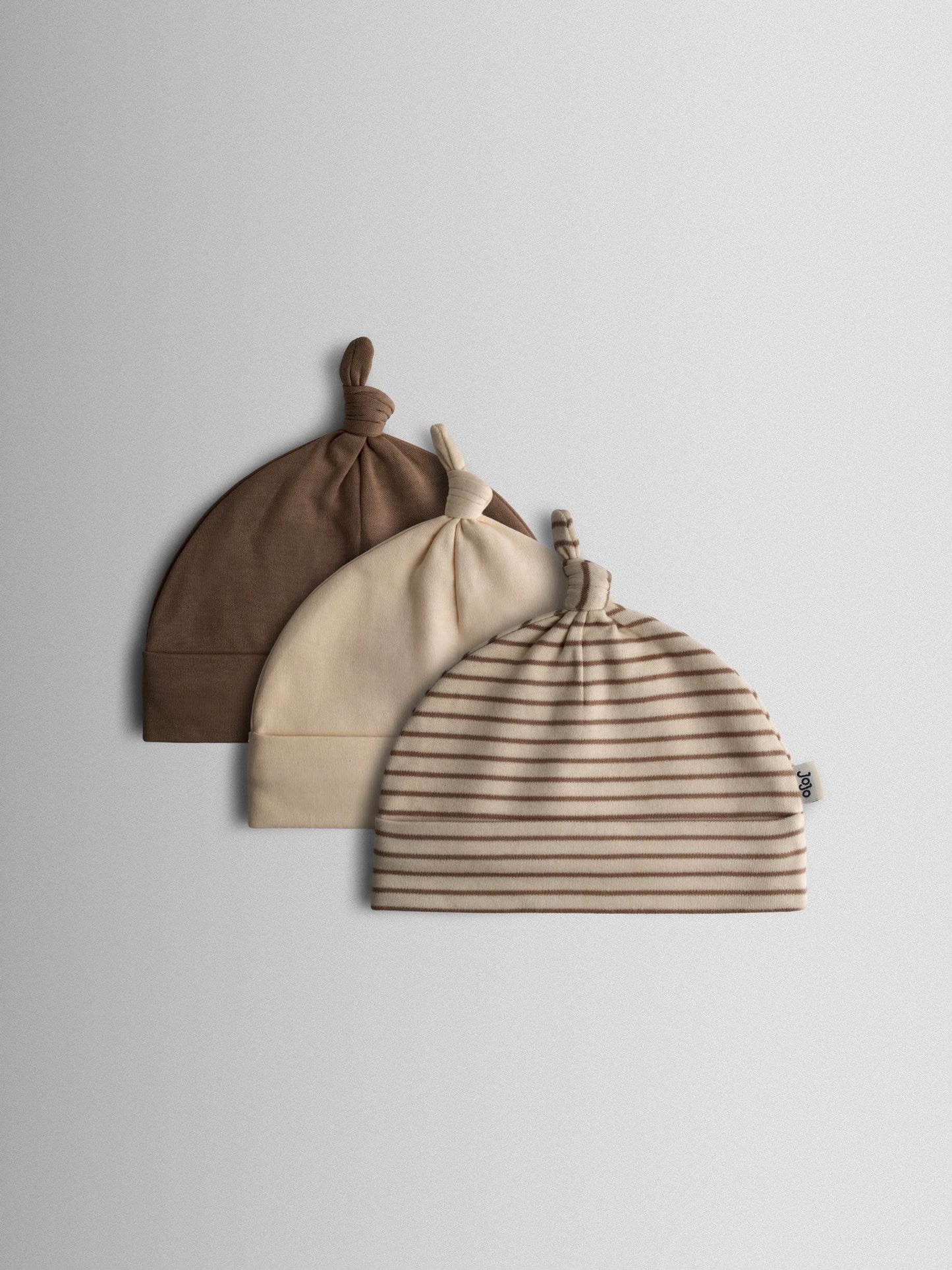 JoJo Maman Bébé Brown 3-Pack Hat image 1