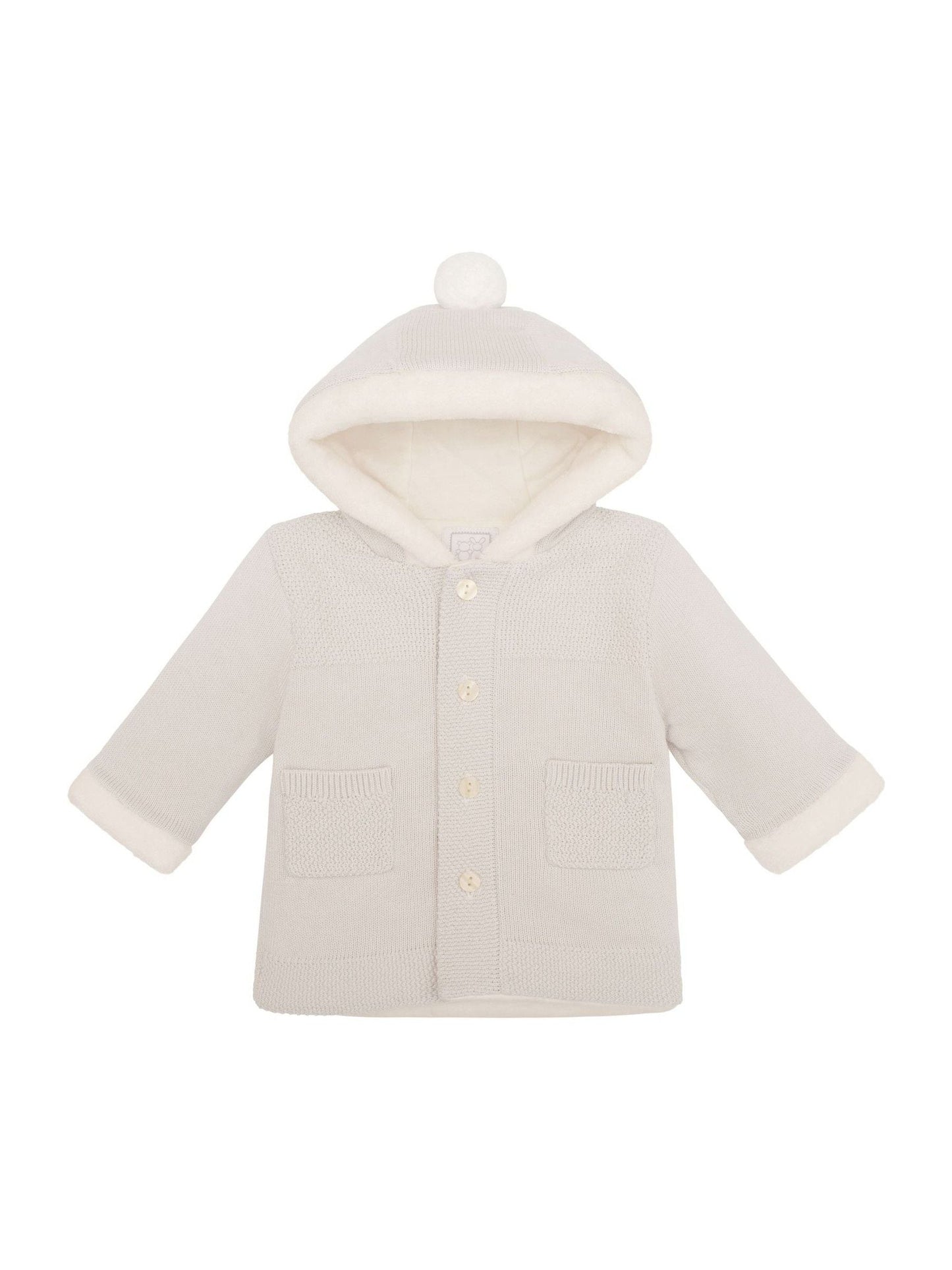 Dsiney Kidz - Emile Et Rose Natural Knitted Hooded Jacket With Fur Trim image 3