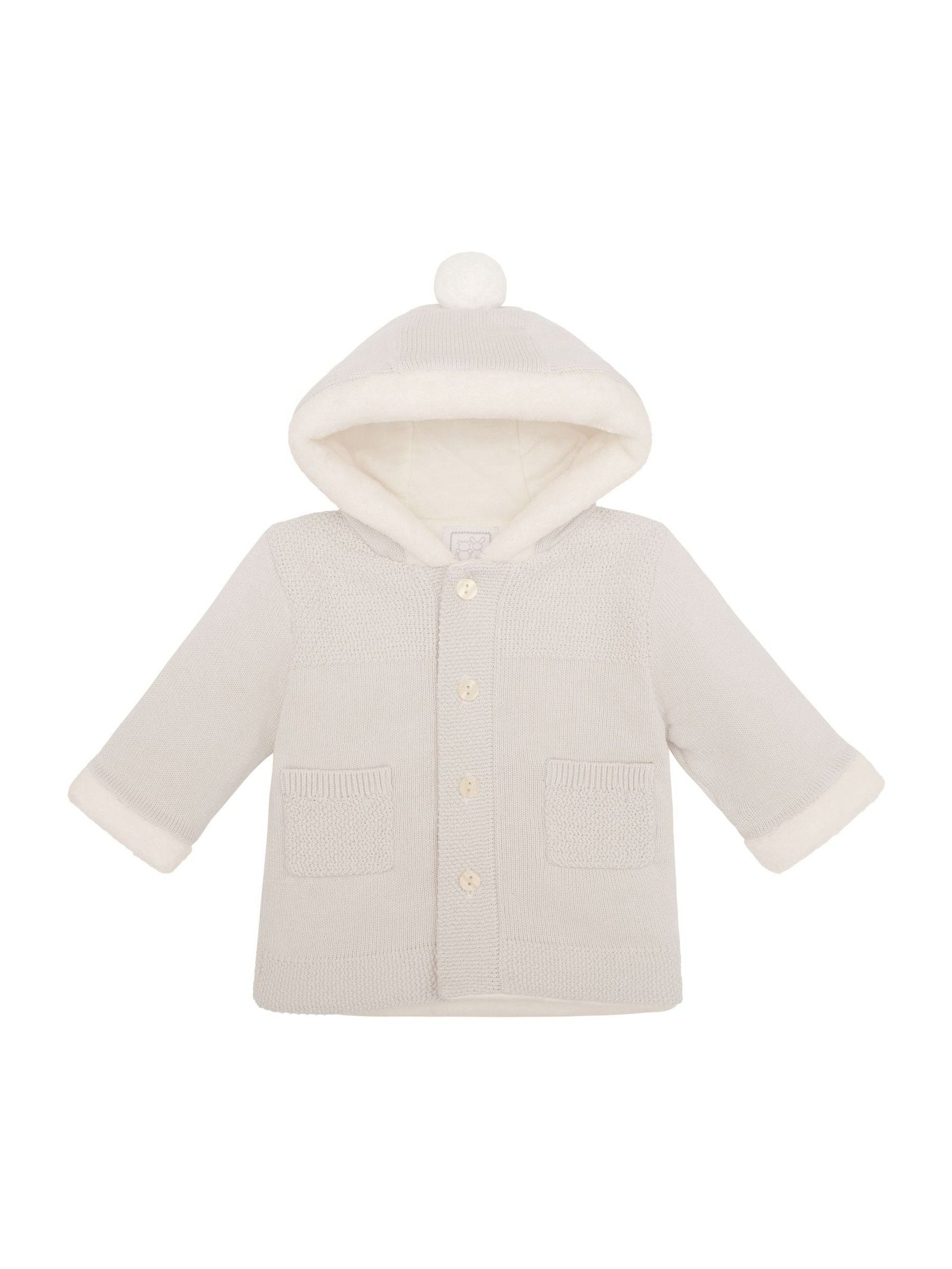 Dsiney Kidz - Emile Et Rose Natural Knitted Hooded Jacket With Fur Trim image 3