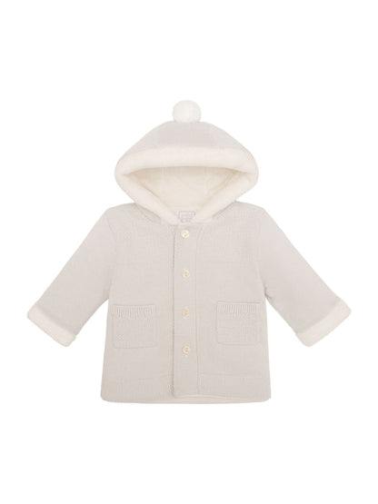Dsiney Kidz - Emile Et Rose Natural Knitted Hooded Jacket With Fur Trim image 3