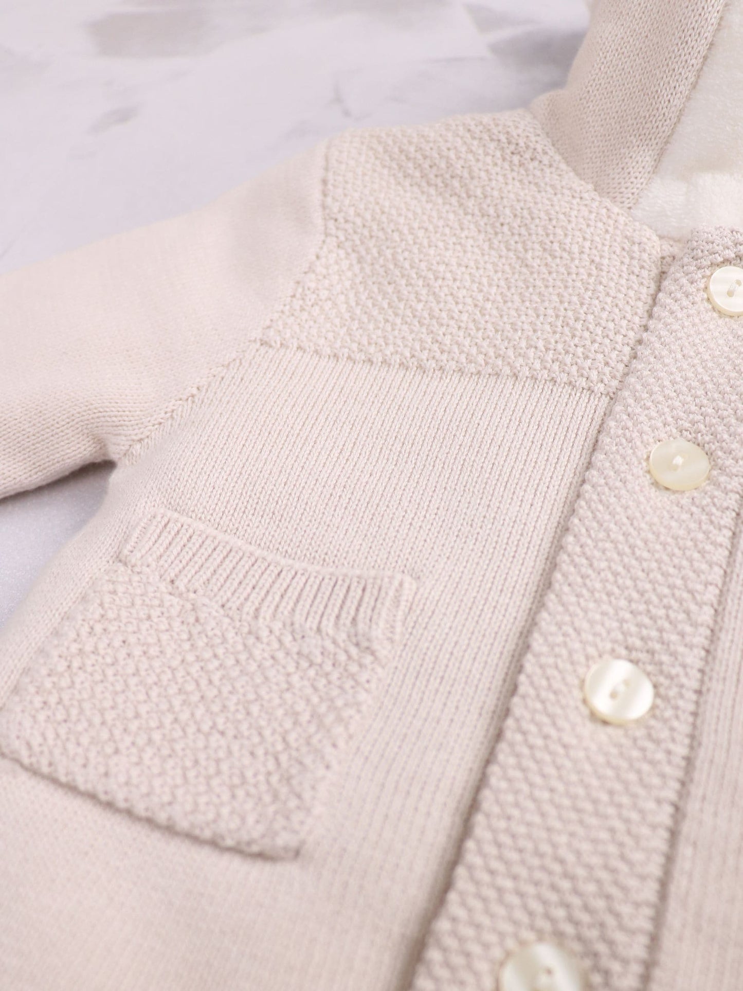 Dsiney Kidz - Emile Et Rose Natural Knitted Hooded Jacket With Fur Trim image 5