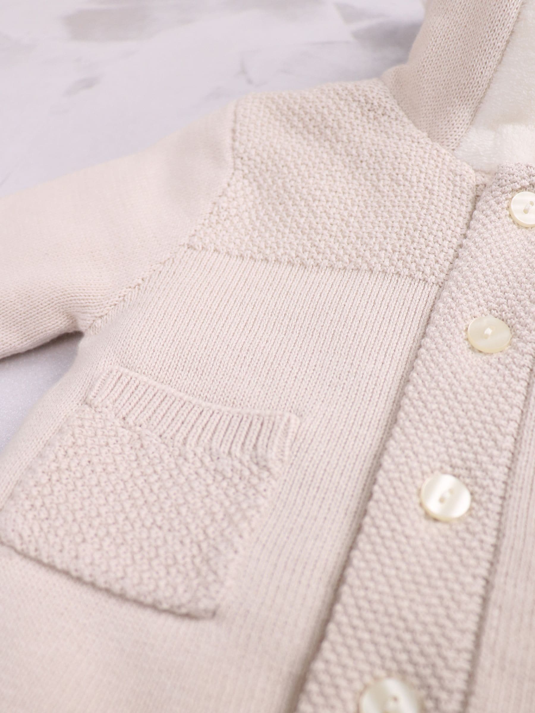 Dsiney Kidz - Emile Et Rose Natural Knitted Hooded Jacket With Fur Trim image 5