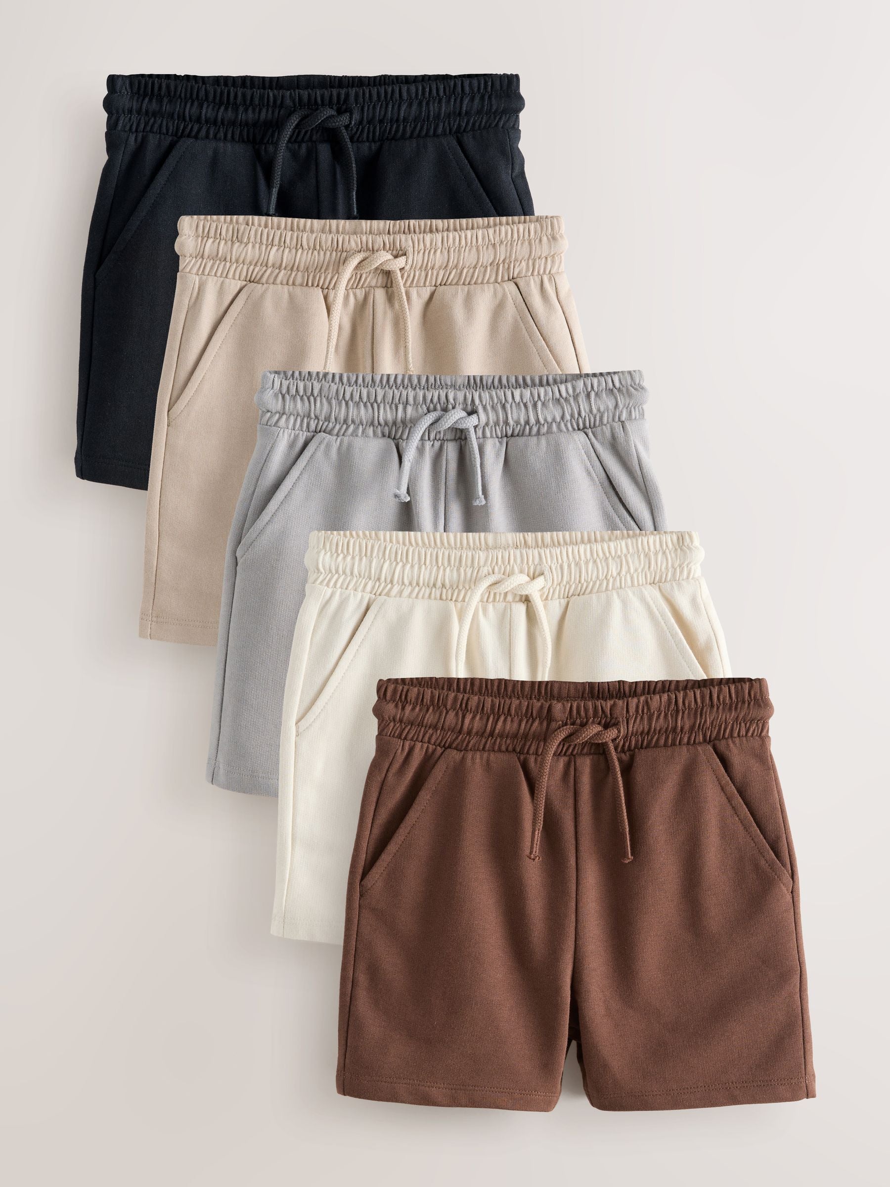 Dsiney Kidz - Chocolate Brown/Black/Stone/Grey Jersey Shorts 5 Pack (3mths-7yrs) image 1