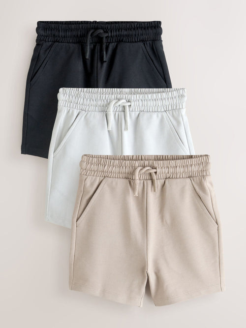 Black/Cement/ Grey Jersey Shorts 3 Pack (3mths-7yrs) image 1