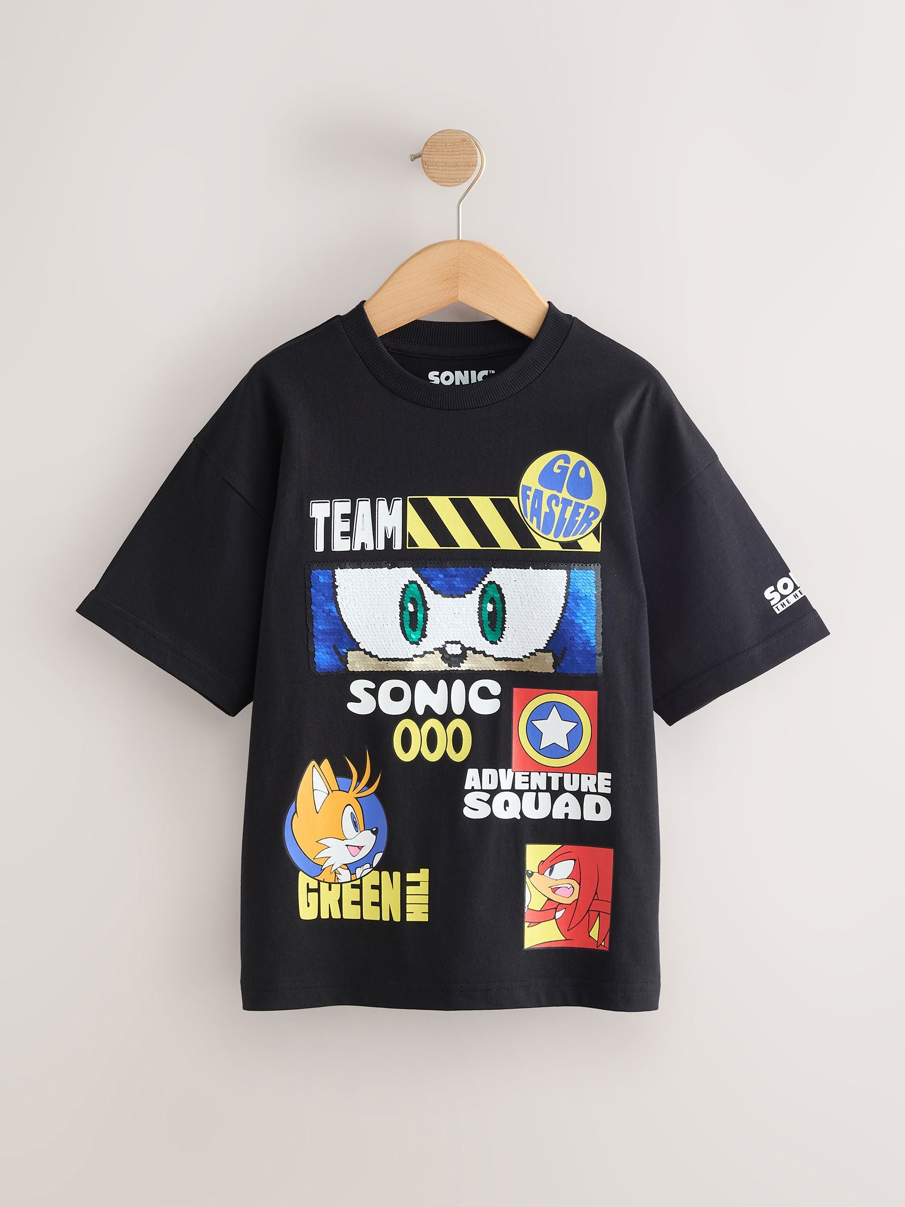 Dsiney Kidz - Black Sequin Sonic T-Shirt (3-16yrs) image 1