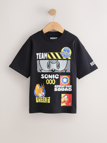 Dsiney Kidz - Black Sequin Sonic T-Shirt (3-16yrs) image 2