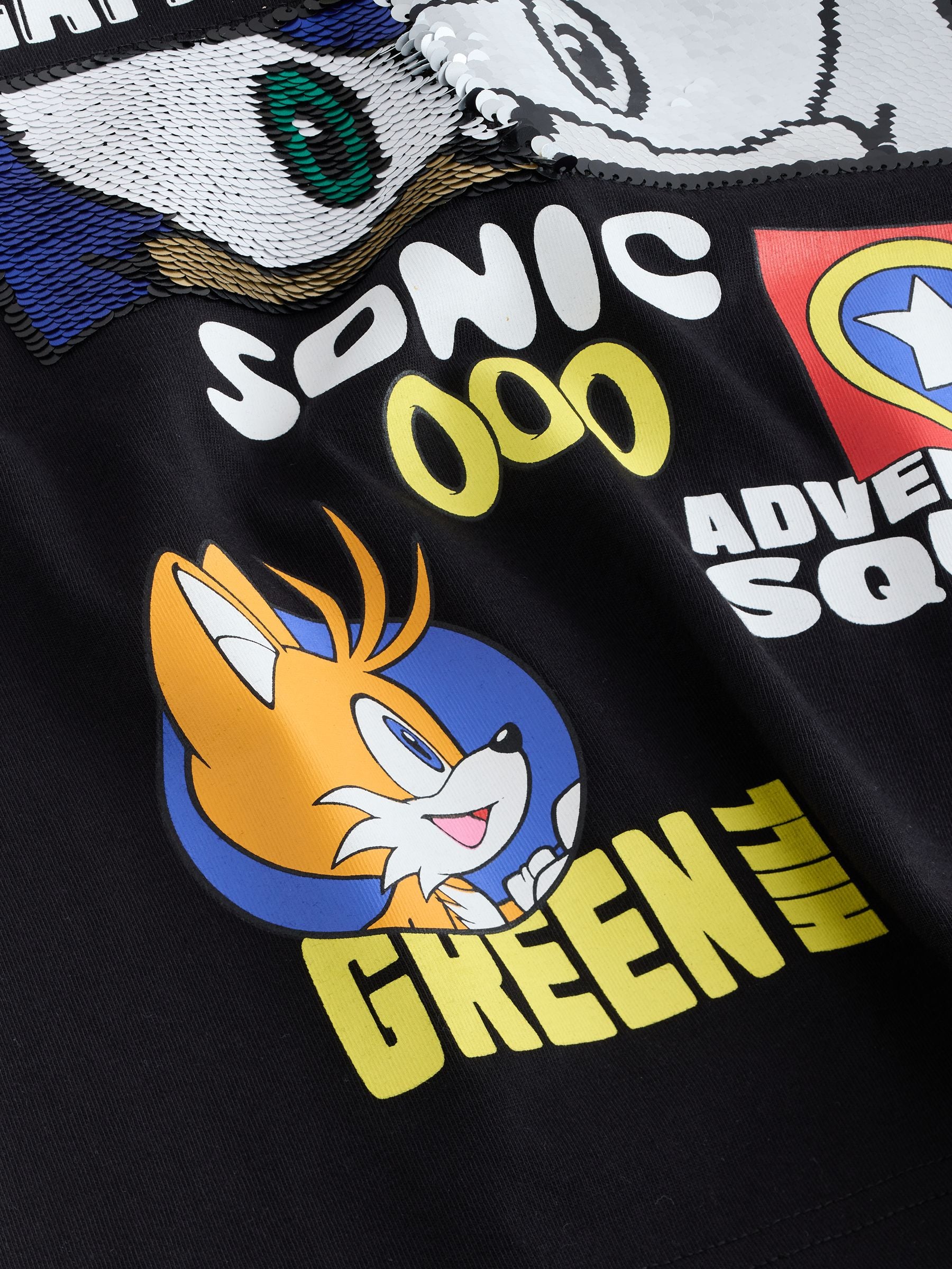 Dsiney Kidz - Black Sequin Sonic T-Shirt (3-16yrs) image 5