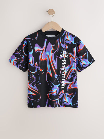 Dsiney Kidz - Black/Multi Cotton Playstation Short Sleeve T-Shirt (3-16yrs) image 4