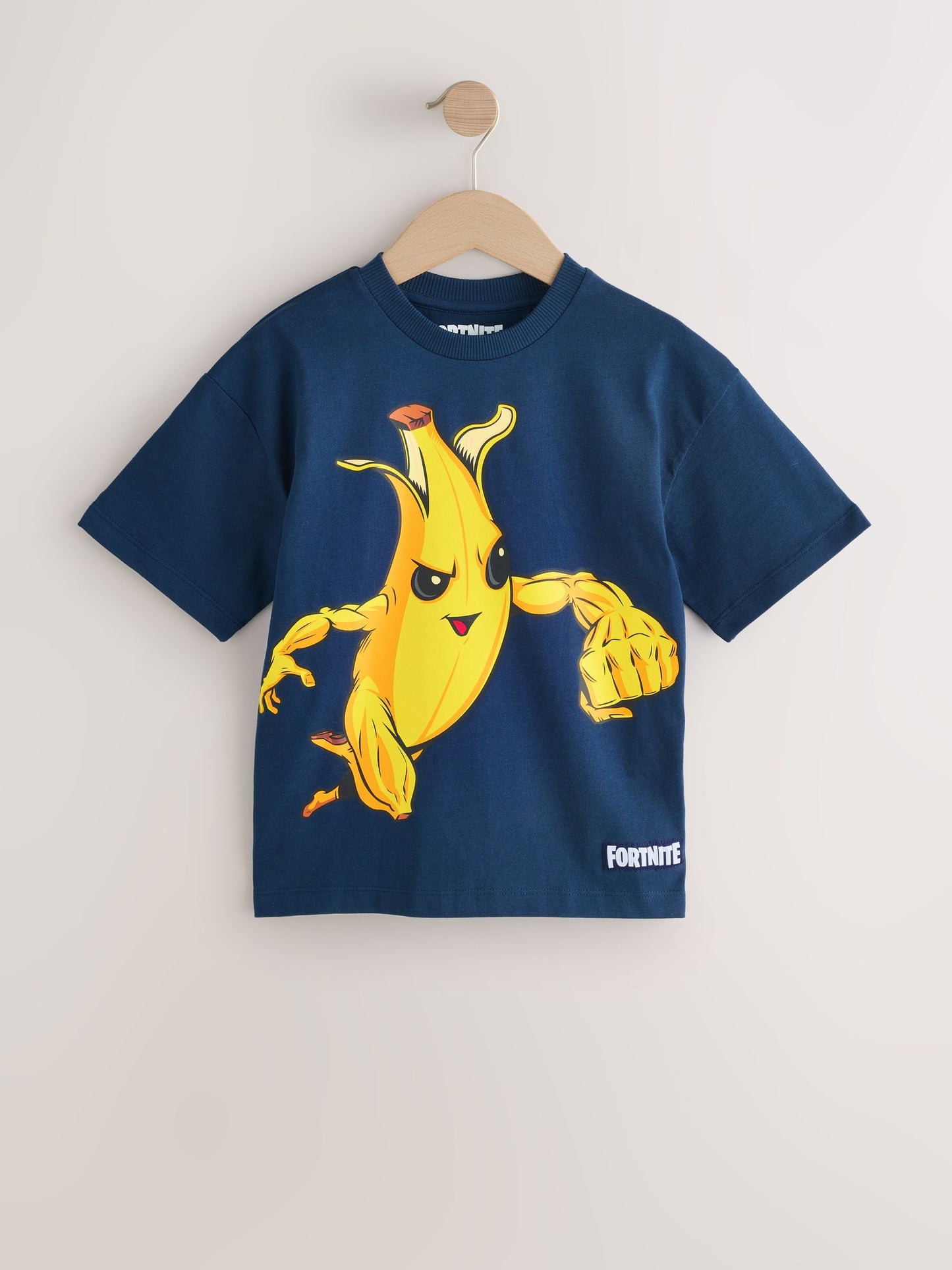 Dsiney Kidz - Navy Peely Fortnite Print Short Sleeved T-Shirt (4-16yrs) image 1