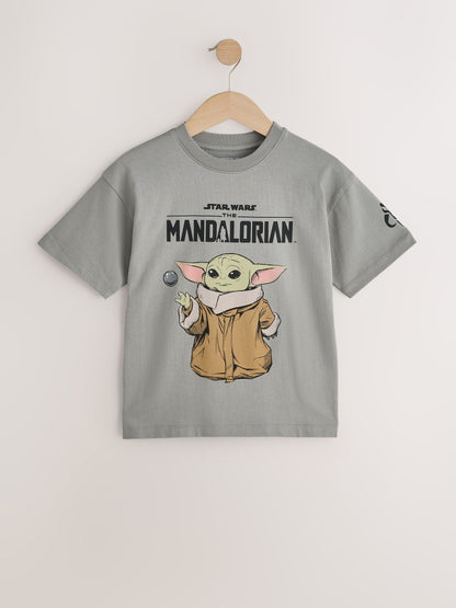 Dsiney Kidz - Charcoal Grey Mandalorian Short Sleeve T-Shirt (3-16yrs) image 1