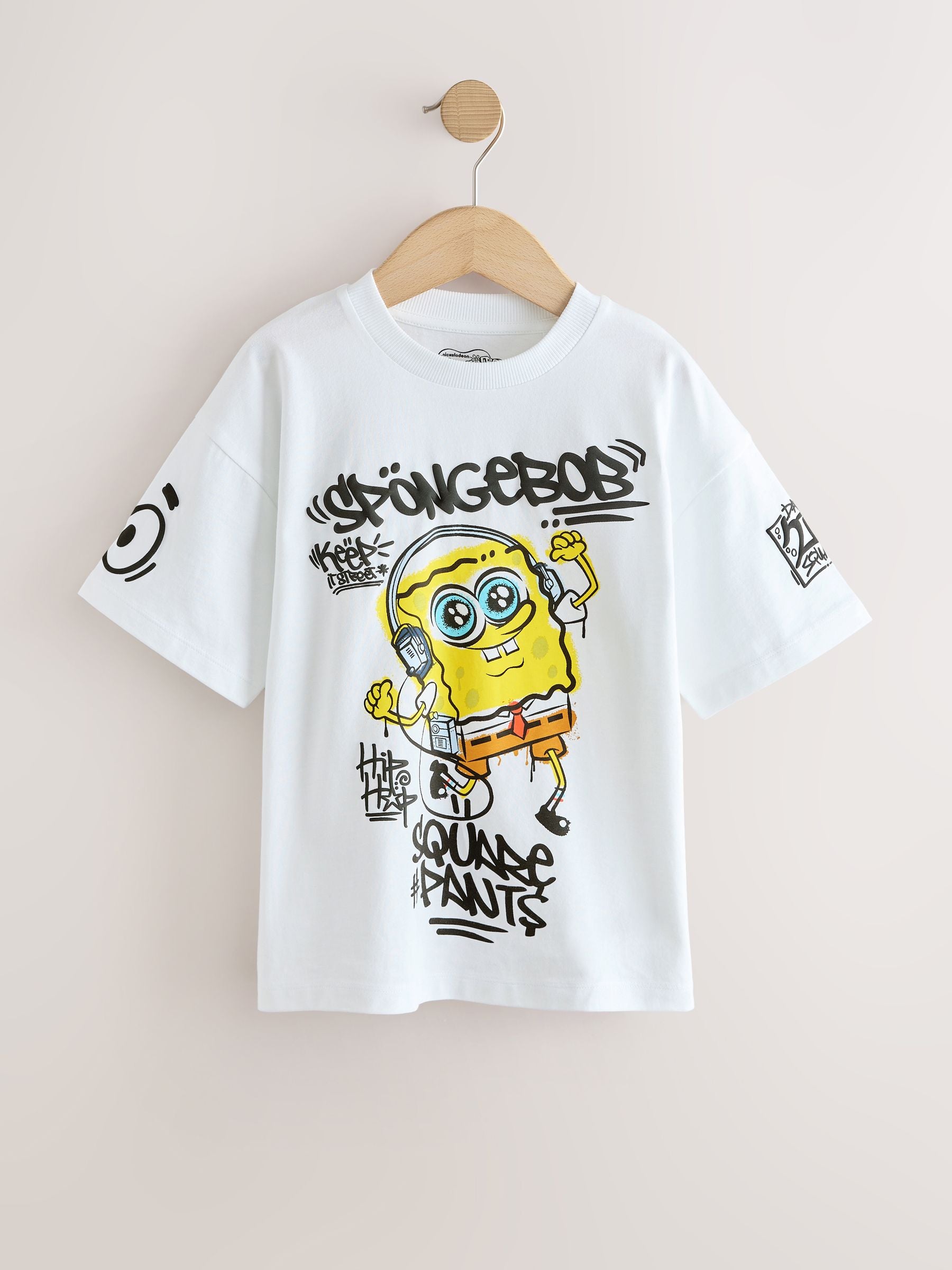 Dsiney Kidz - White Graffiti Spongebob T-Shirt (3-16yrs) image 1