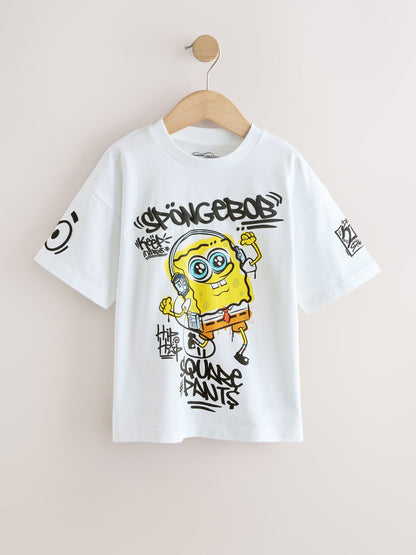 Dsiney Kidz - White Graffiti Spongebob T-Shirt (3-16yrs) image 1