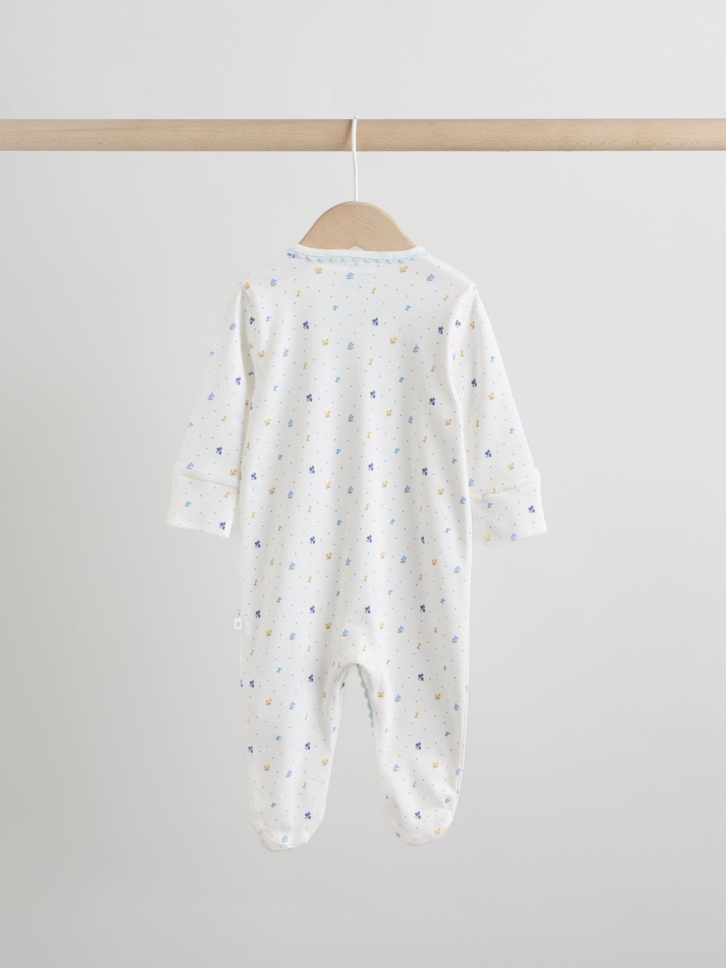 Blue/Yellow Baby Sleepsuits 4 Pack (0mths-2yrs) image 4