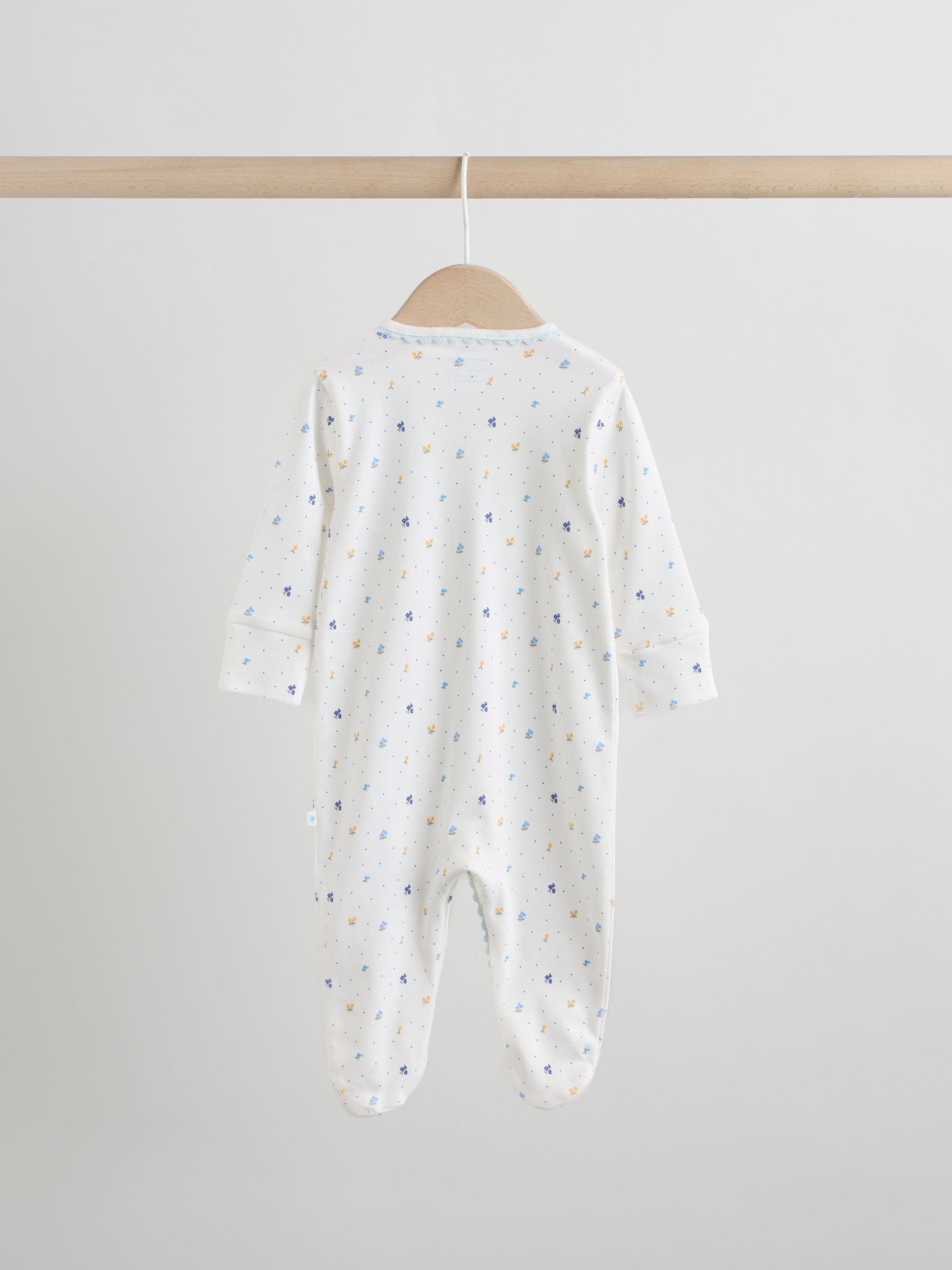 Blue/Yellow Baby Sleepsuits 4 Pack (0mths-2yrs) image 4
