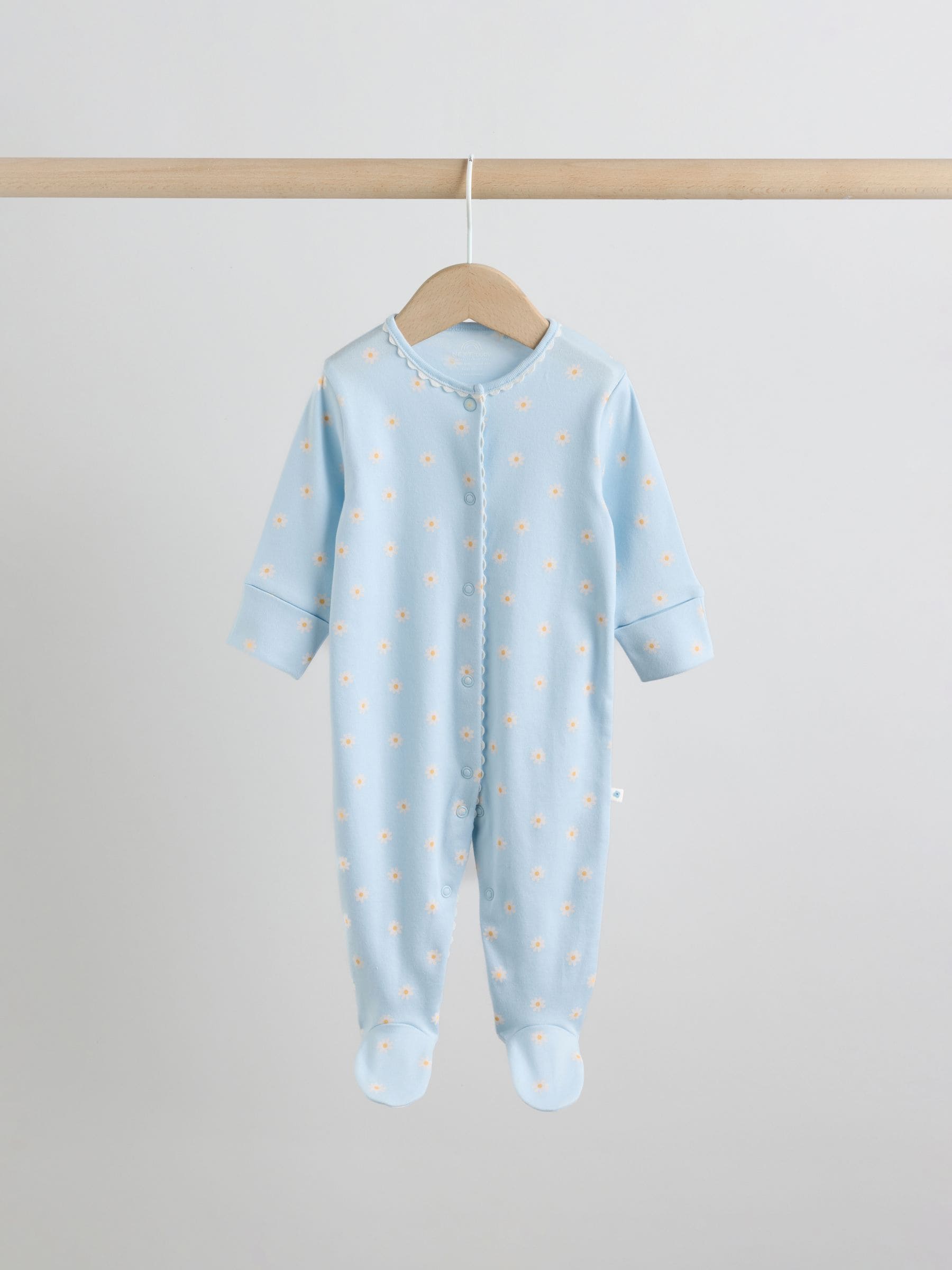 Blue/Yellow Baby Sleepsuits 4 Pack (0mths-2yrs) image 5
