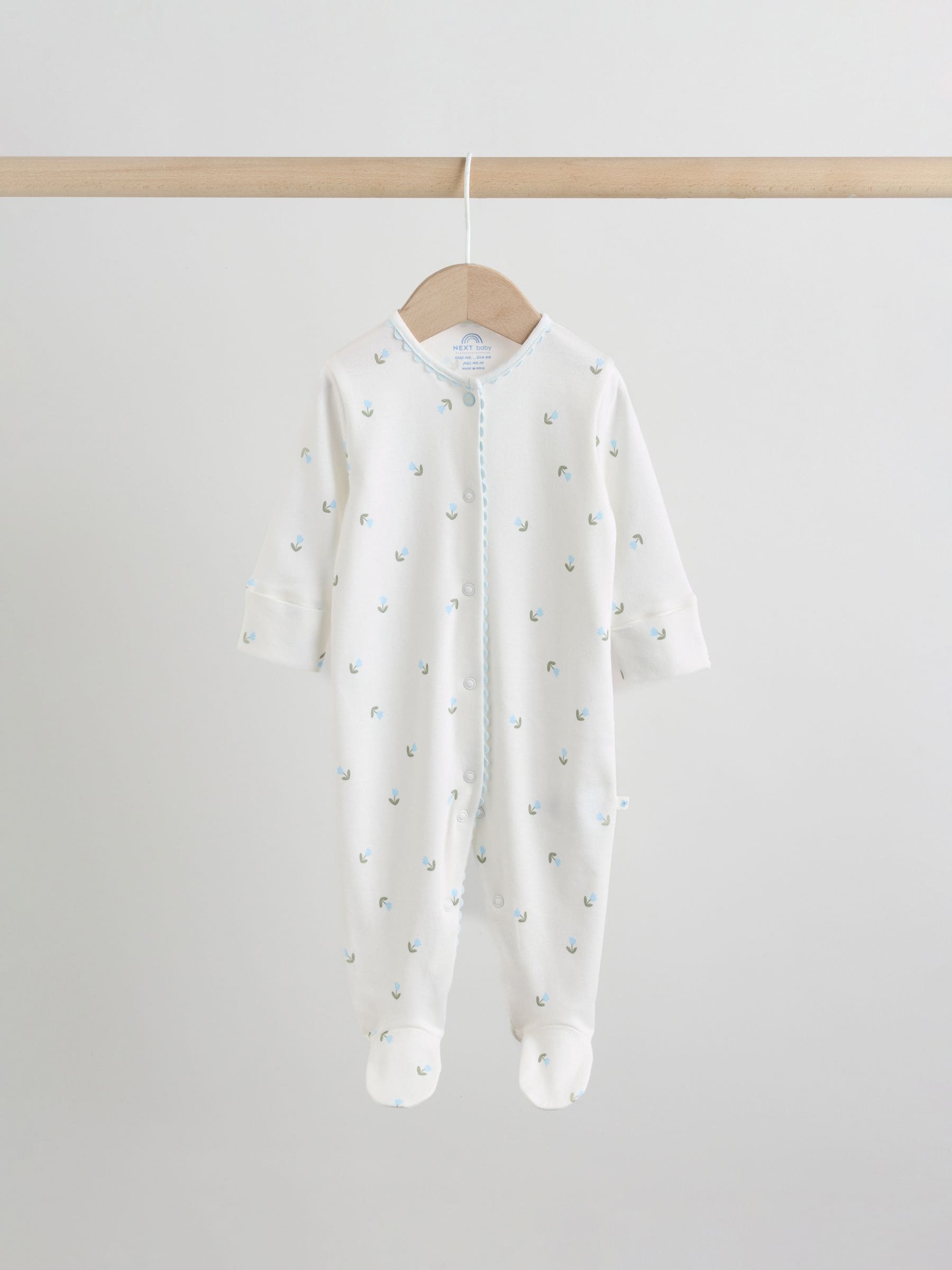 Blue/Yellow Baby Sleepsuits 4 Pack (0mths-2yrs) image 6