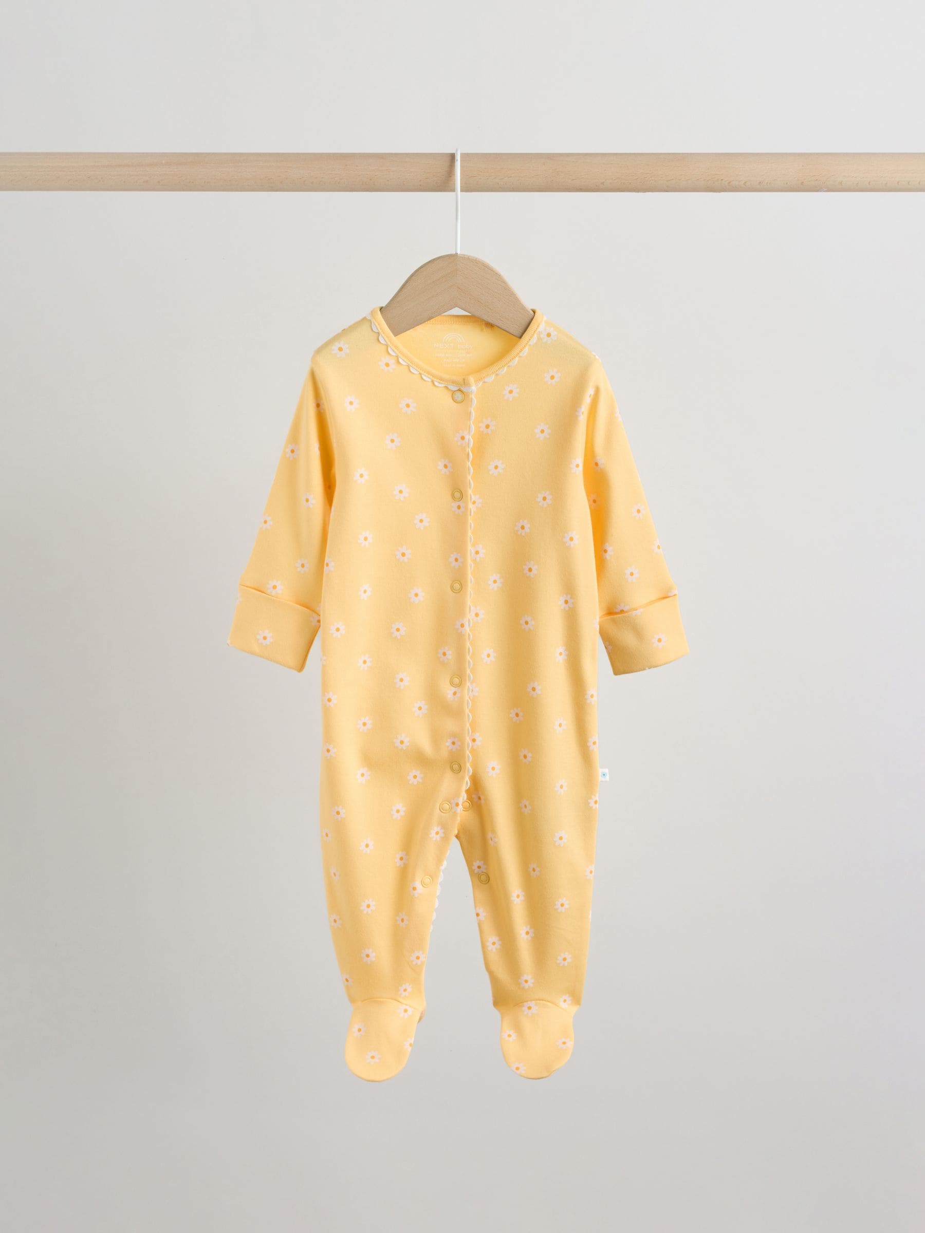 Blue/Yellow Baby Sleepsuits 4 Pack (0mths-2yrs) image 7