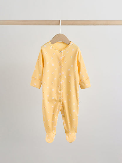 Blue/Yellow Baby Sleepsuits 4 Pack (0mths-2yrs) image 7