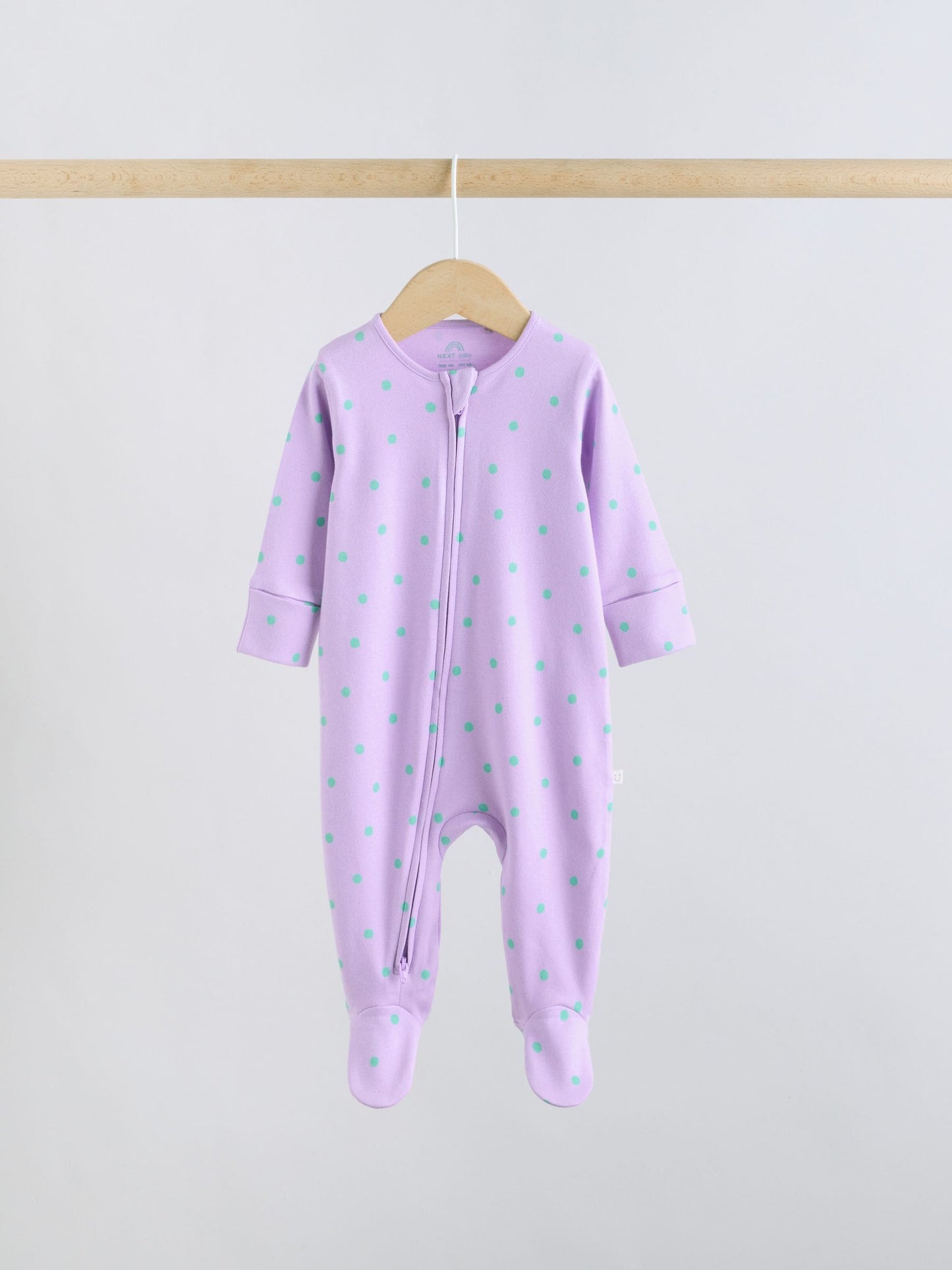 Purple/Orange Two Way Zip Baby Sleepsuit 5 Pack (0-2yrs) image 3