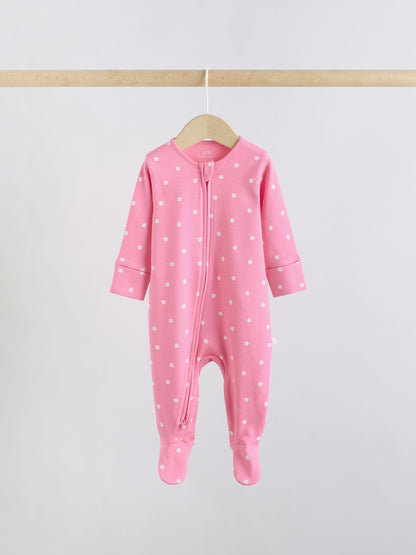 Purple/Orange Two Way Zip Baby Sleepsuit 5 Pack (0-2yrs) image 5