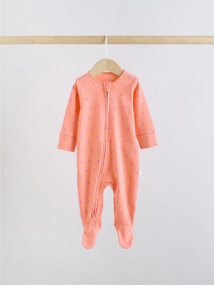 Purple/Orange Two Way Zip Baby Sleepsuit 5 Pack (0-2yrs) image 6