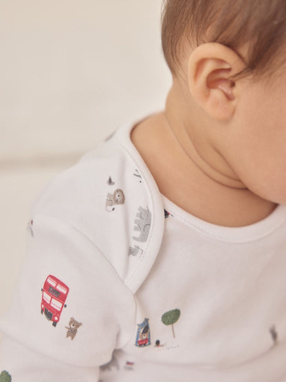 The White Company White Sightseeing London Sleepsuit & Bib Set image 3