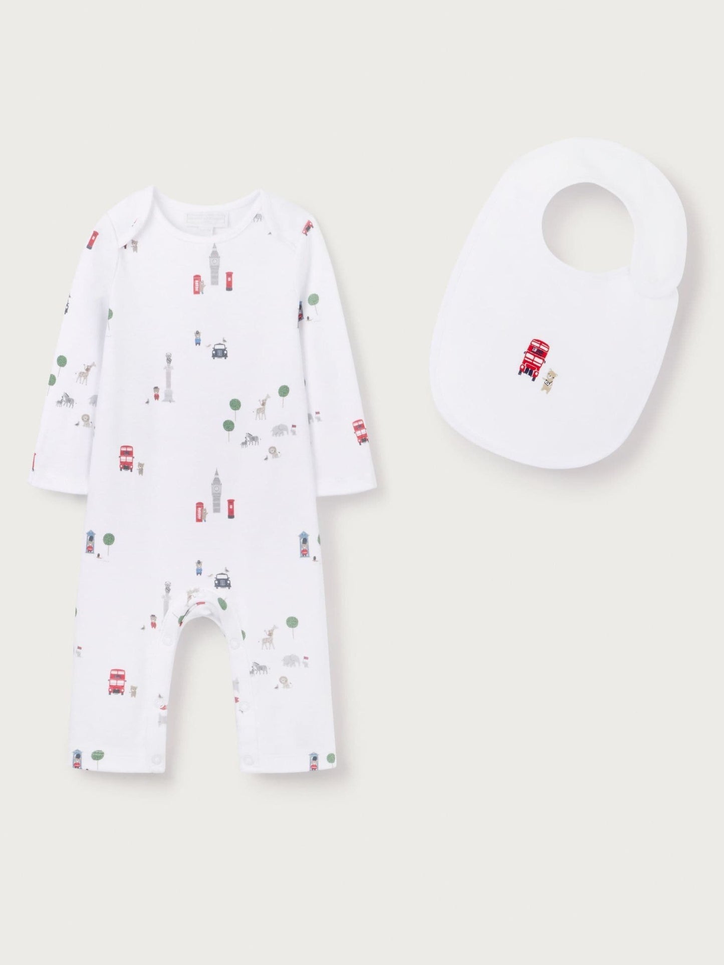 The White Company White Sightseeing London Sleepsuit & Bib Set image 4