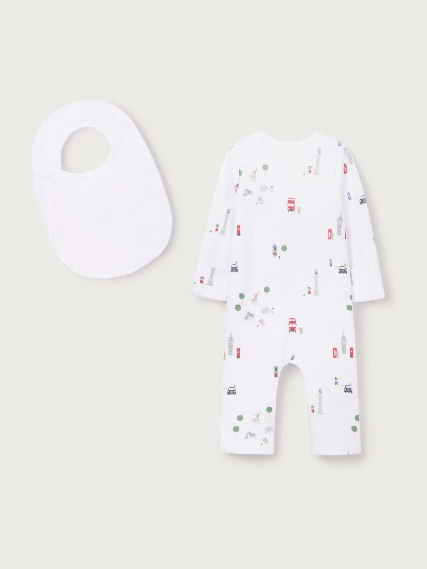 The White Company White Sightseeing London Sleepsuit & Bib Set image 5