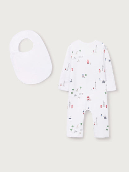 The White Company White Sightseeing London Sleepsuit & Bib Set image 5