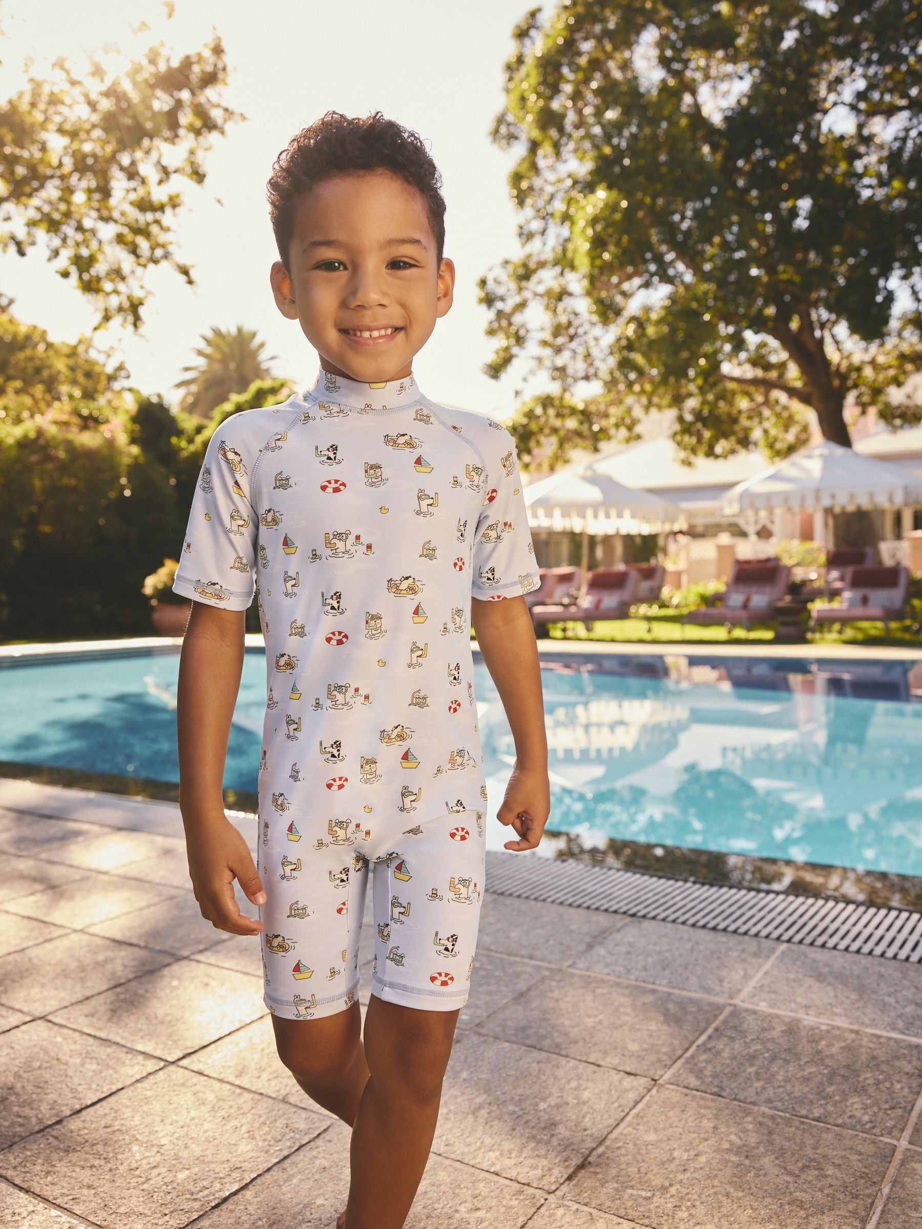 Blue Cath Kidston Sunsafe All-In-One Swimsuit (3mths-7yrs) image 1