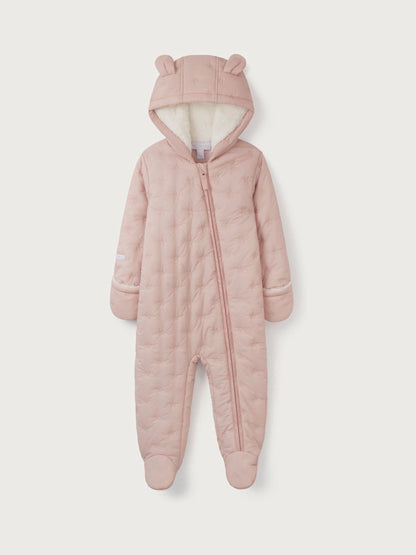 The White Company Pink Star Quilted Pramsuit image 1