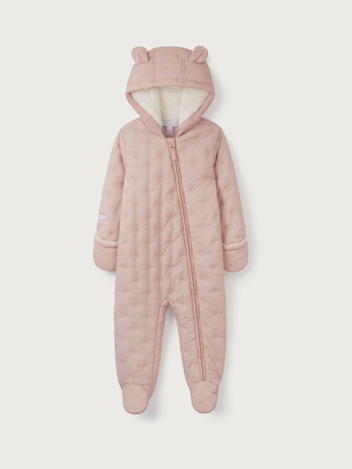 The White Company Pink Star Quilted Pramsuit image 1