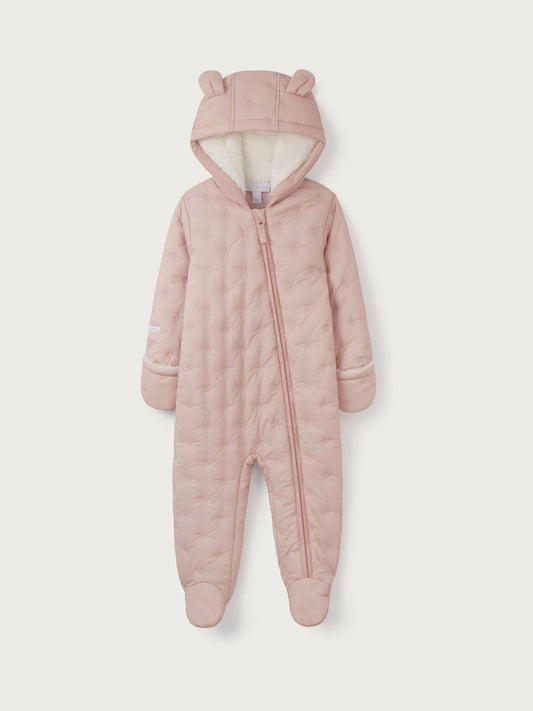 The White Company Pink Star Quilted Pramsuit image 1